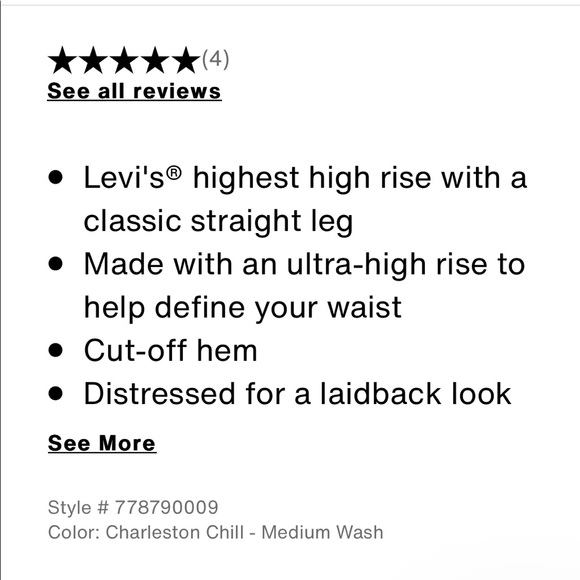 ⭐️ Levi’s Ribcage high rise cut off jean shorts - Picture 10 of 10